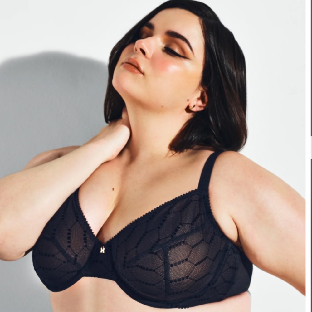 Savage X Fenty Flocked Logo Unlined Demi Bra 42DD NWT